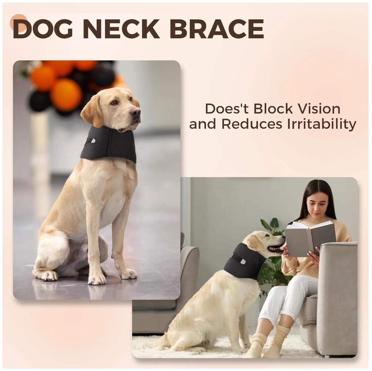 Dog Neck Support Collar - Soft Recovery Collar Alternative to Plastic Cones