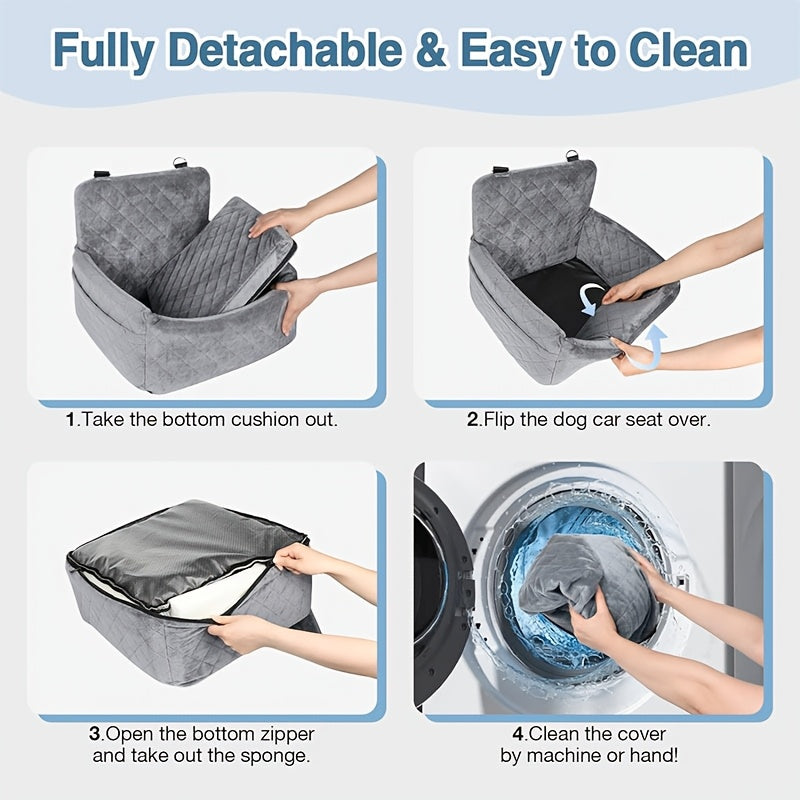 NNETM Portable Dog Car Seat with Safety Strap