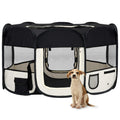 NNEVL Foldable Dog Playpen with Carrying Bag Black 145x145x61 cm