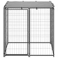 NNEVL Dog Kennel Black 110x110x110 cm Steel