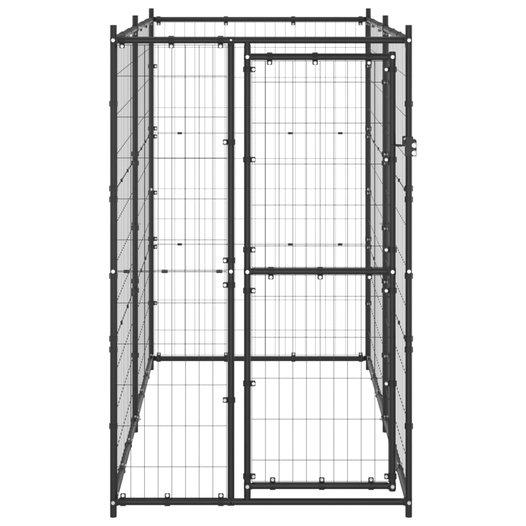 NNEVL Outdoor Dog Kennel Steel 110x220x180 cm