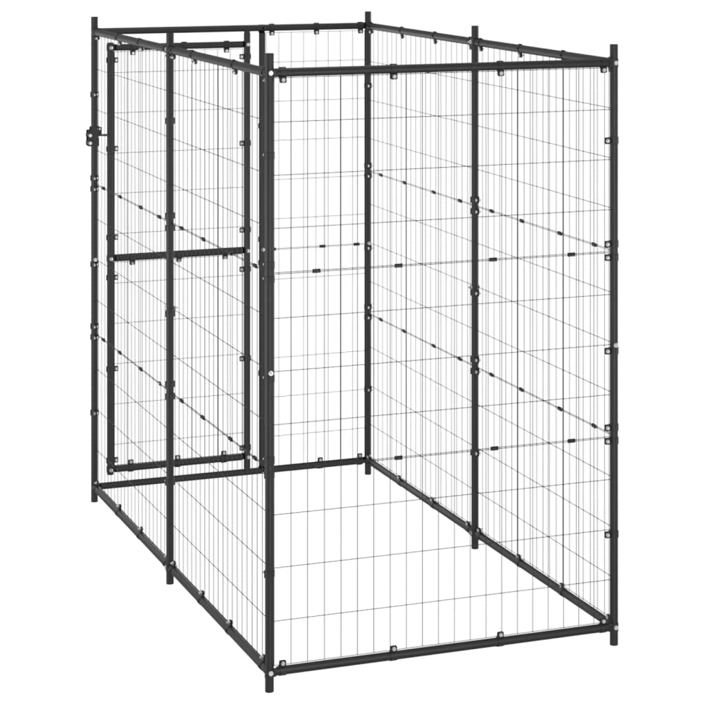 NNEVL Outdoor Dog Kennel Steel 110x220x180 cm