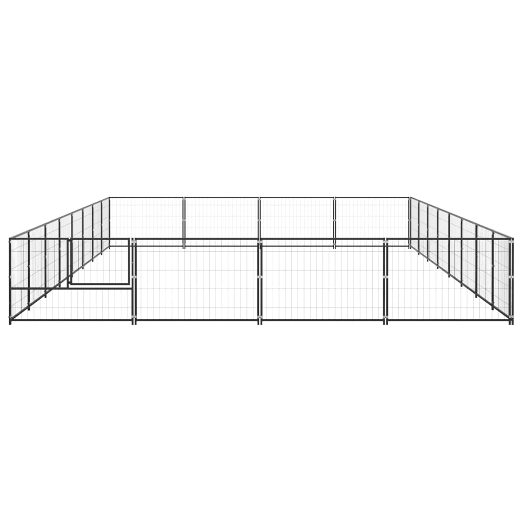 NNEVL Dog Kennel Black 32 m² Steel