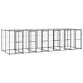 NNEVL Outdoor Dog Kennel Steel with Roof 14.52 m²