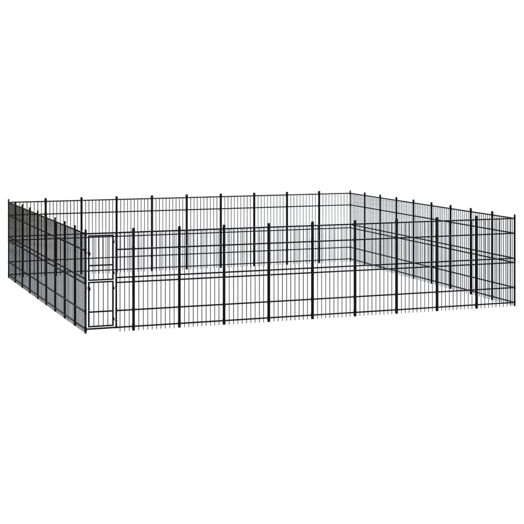NNEVL Outdoor Dog Kennel Steel 82.94 m²