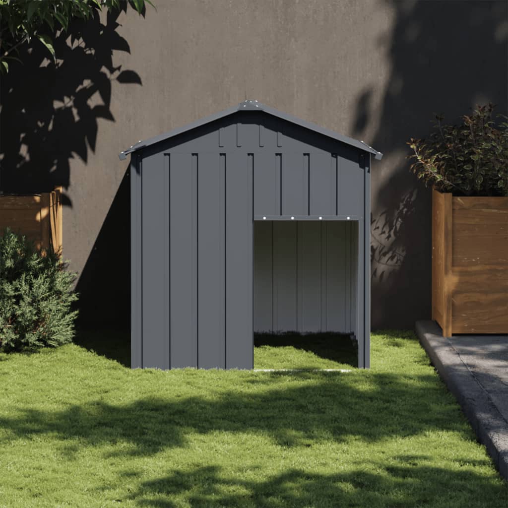 NNEVL Dog House with Roof Anthracite 117x103x123 cm Galvanised Steel
