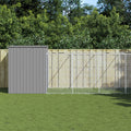 NNEVL Dog House with Run Light Grey 214x1273x181 cm Galvanised Steel