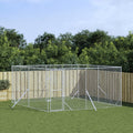 NNEVL Outdoor Dog Kennel Silver 4x4x2 m Galvanised Steel