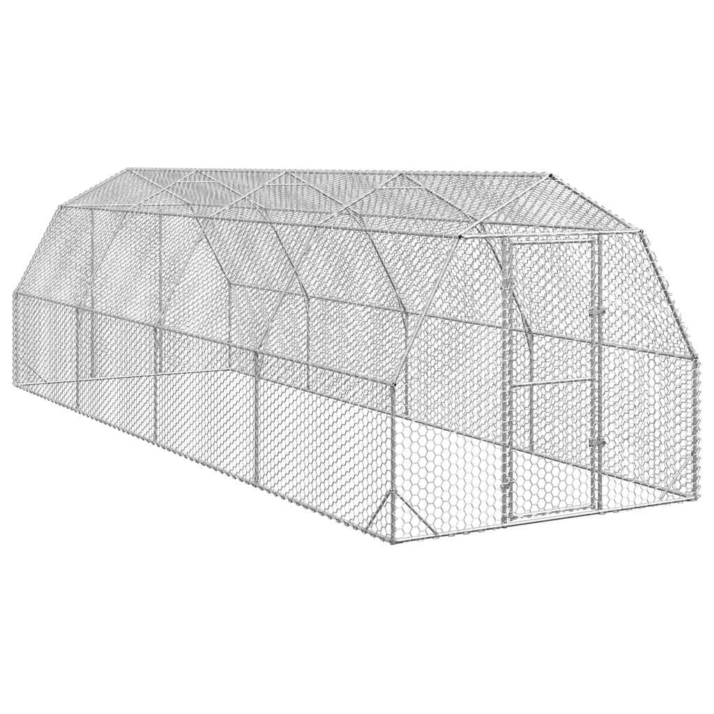 NNEVL Chicken Run 2.5x8x2.25 m Galvanised Steel