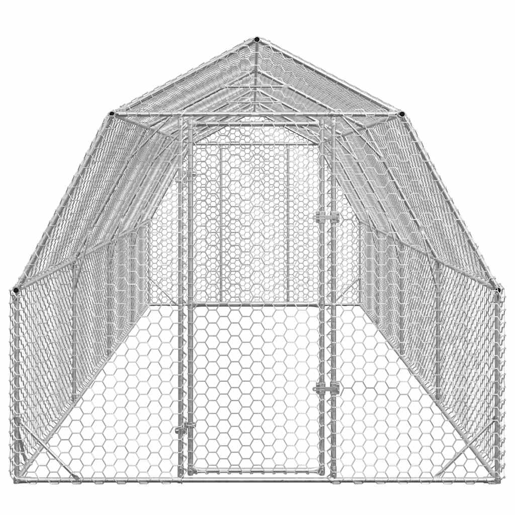 NNEVL Chicken Run 2.5x8x2.25 m Galvanised Steel