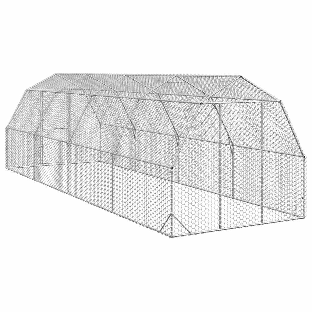 NNEVL Chicken Run 2.5x8x2.25 m Galvanised Steel