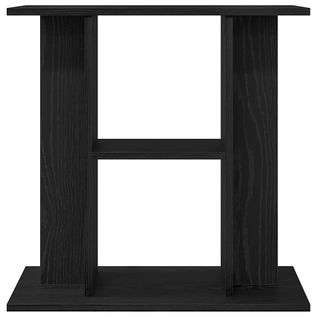 NNEVL Aquarium Stand Black Oak 60x30x60 cm Engineered Wood