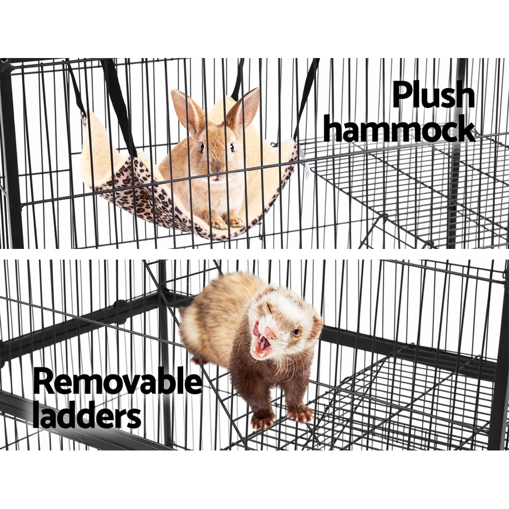 NNEDSZ 4 Level Rabbit Cage Bird Ferret Parrot Aviary Cat Hamster Castor 142cm