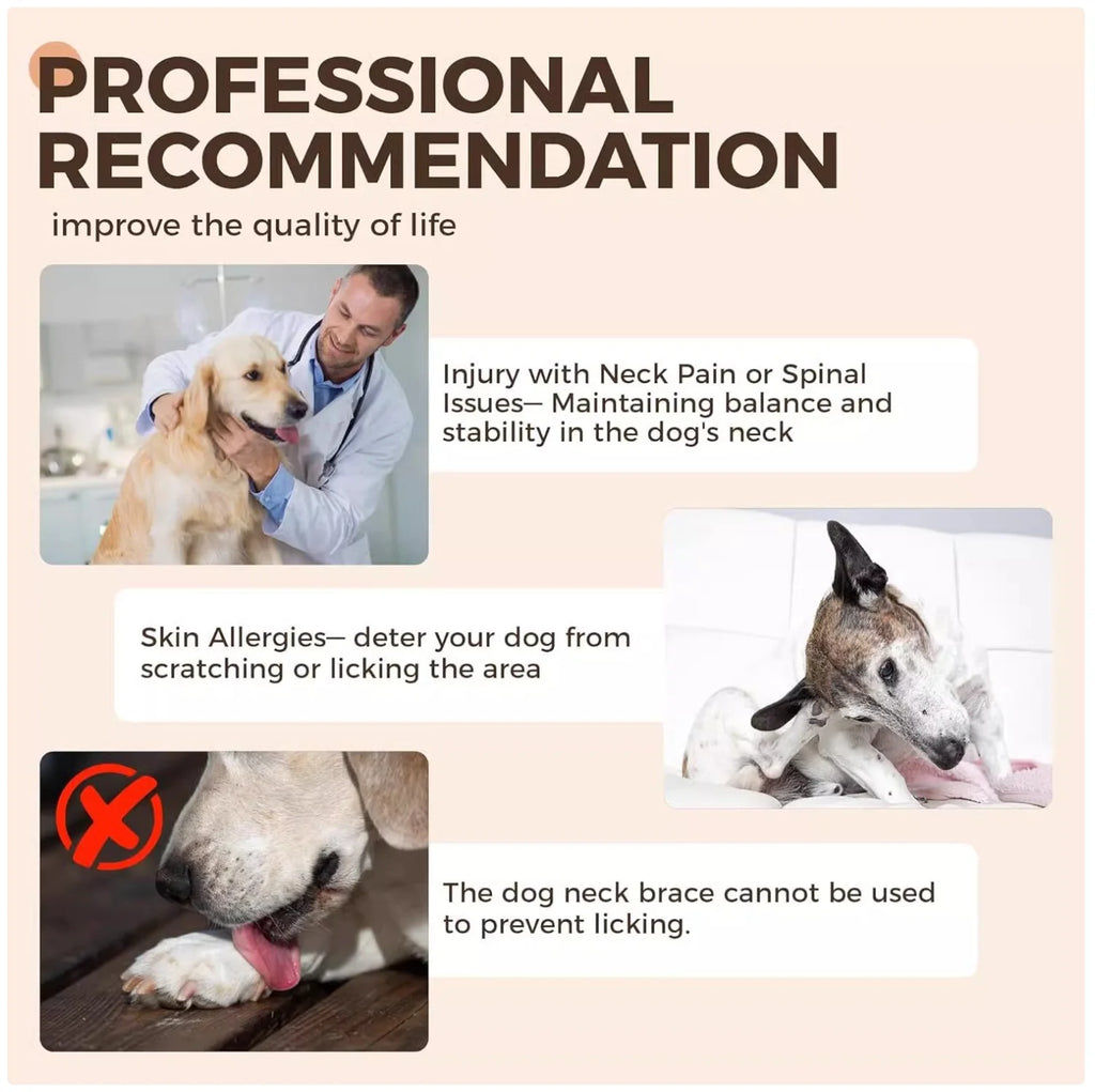 Dog Neck Support Collar - Soft Recovery Collar Alternative to Plastic Cones