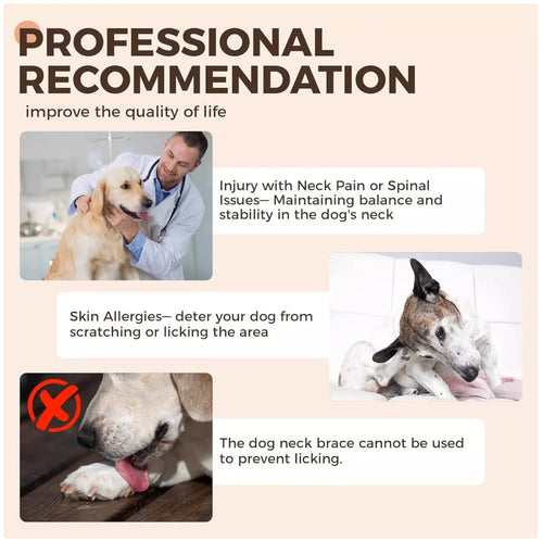 Dog Neck Support Collar - Soft Recovery Collar Alternative to Plastic Cones